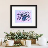 Risograph Print - Christmas Cactus Nerikomi Pot 8.5x11