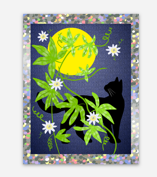 Sticker - Moon Cat (Glitter)