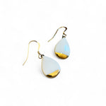 Small Teardrop Earrings - White (gold)