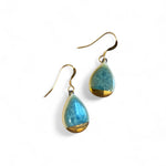 Small Teardrop Earrings - Green (gold)