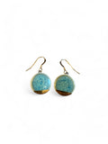 Small Circle Earrings - Green + Gold