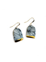 Archway Earrings - Black Wave + Gold