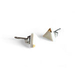 Triangle Studs - White (Gold)