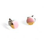 Tiny Round Studs - Pink (Gold)