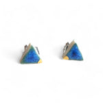 Triangle Studs - Blue (Gold)