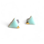 Triangle Studs - Aqua (Gold)