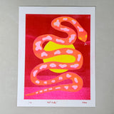 Risograph Print - Orange Snake