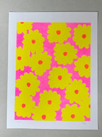 Risograph Print - Yellow Daisy