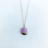 Small Circle Necklace - Lavender (Gold)
