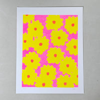 Risograph Print - Yellow Daisy 8.5x11