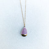 Small Teardrop Necklace - Lavender (Gold)
