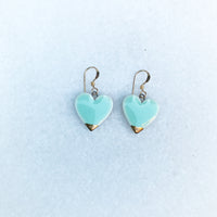 Heart Earrings - Aqua
