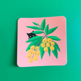 Sticker - Momo in the Loquats (Square / Holo)