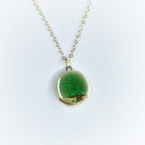 Small Circle Necklace - Green (Gold)