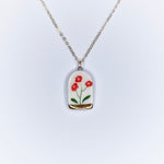 Archway Necklace - Red Flower + Gold