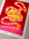 Risograph Print - Orange Snake