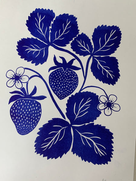 Risograph Print - Strawberries