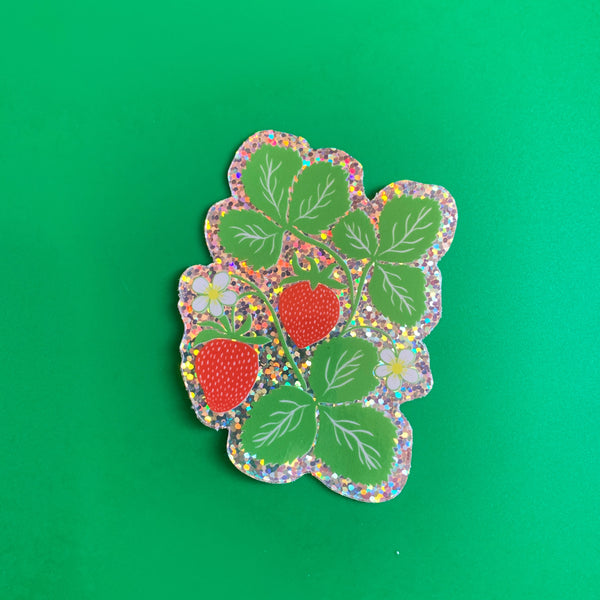 Sticker - Strawberry (Glitter)