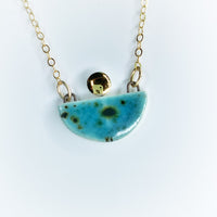 Small Boat Necklace - Shipwreck Teal (Gold)