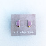 Half Moon Studs - Lavender (Gold)