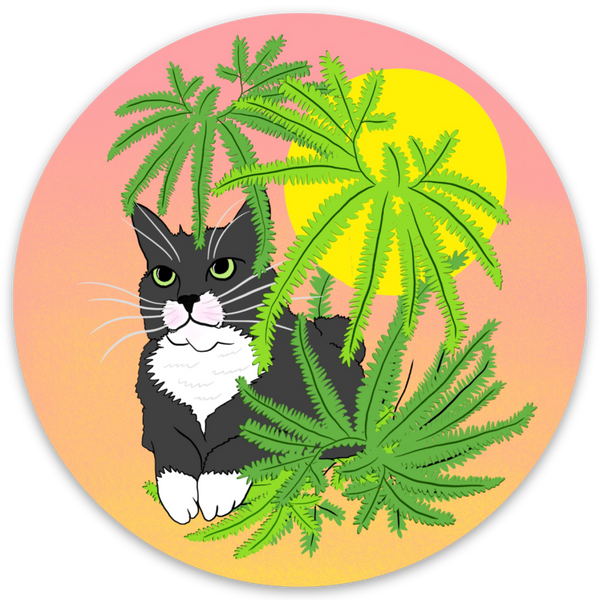 Sticker - Cat + Ferns