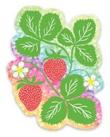 Sticker - Strawberry (Glitter + Plain)