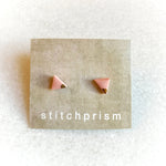 Triangle Studs - Pink (Gold)