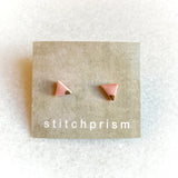 Triangle Studs - Pink (Gold)