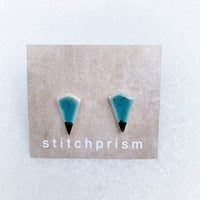 Spike Studs - Teal + Gold