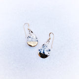 Small Teardrop Earrings - Black Splatter (gold)