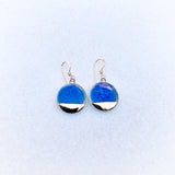 Small Circle Earrings - Blue (gold)