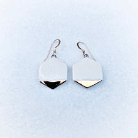 Small Hexagon Earrings -  White (gold)