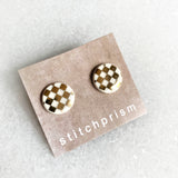 Gold Luster Studs - Checker