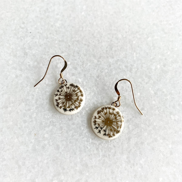 Gold Luster Earrings - Dandelion Puff