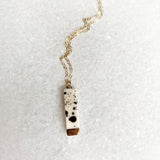 Small Rectangle Necklace - Black Splatter + Gold
