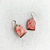 Archway Earrings - Red Waves + Gold