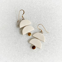Layer Earrings - White -(Gold)