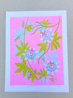 Risograph Print - Passionflower 8.5x11 + 11x17"