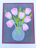 Risograph Print - Fancy Tulips 8.5 x 11