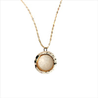 Open Circle Necklace - Black Splatter + Gold