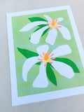 Risograph Print - Magnolias 8.5x11