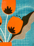 Risograph Print - Teal Tulip 8.5x11