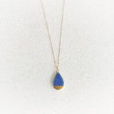 Small Teardrop Necklace - Blue (Gold)