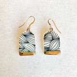 Archway Earrings - Black Waves + Gold