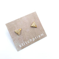 Triangle Studs - Tan (Gold)