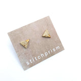 Triangle Studs - Tan (Gold)