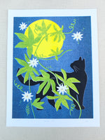 Risograph Print - Moon Cat 8.5x11