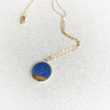 Small Circle Necklace - Blue (Gold)