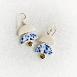 Layer Earrings - Blue Speckle -(Gold)