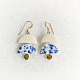 Layer Earrings - Blue Speckle -(Gold)